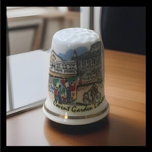 Vintage Thimble Cotswold Fine English Bone China Covent Garden Bicycle